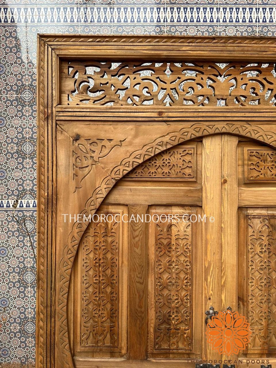 Rustic Barn Door, Moroccan Hand Carved Doors, Double Extra Large Custom Sliding Or Swinging Interior Door, Beautiful Solid Wood Doors,