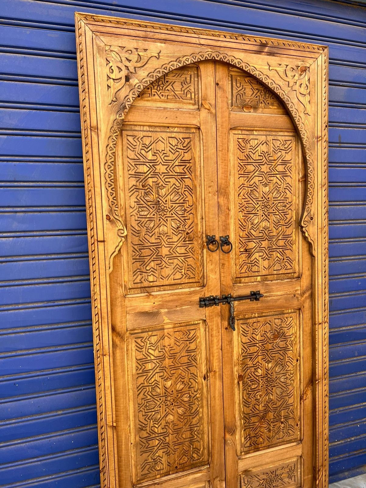 Wooden Moroccan Door With Handmade Carved Motif , Crafted by the best quality of wood
