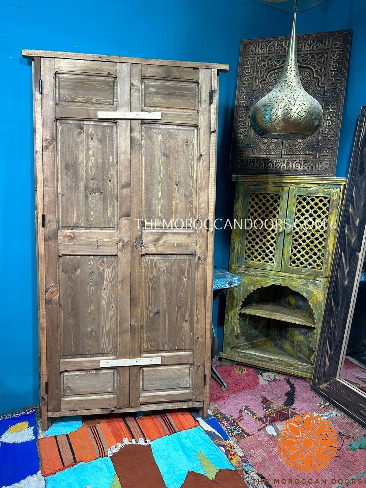 Wooden Moroccan Door With Handmade Carved Motif , Crafted by the best quality of wood