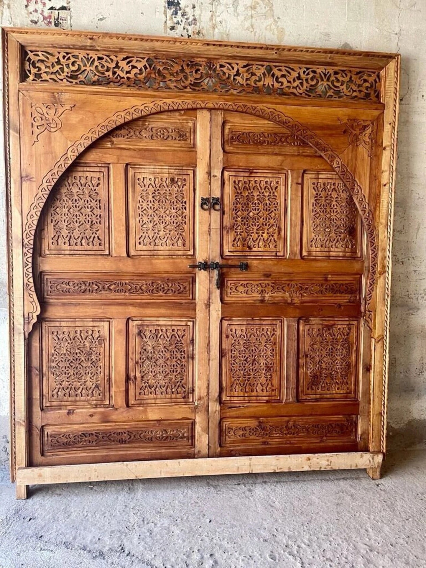 Porte marocaine extérieure intérieure traditionnelle Porte en bois sculptée, grande porte sculpté