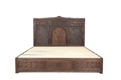 A durable and stylish wooden bed frame that will last for years.