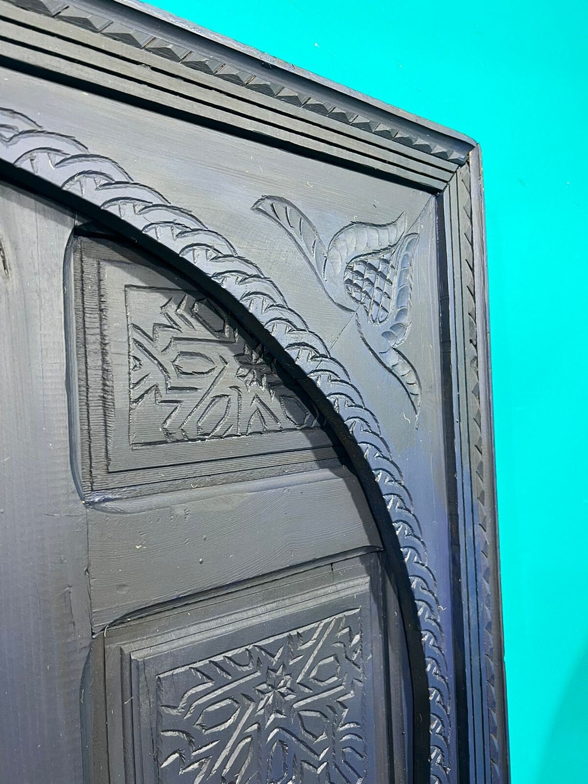 Wooden Carved Blue Moroccan Door - Hand Painted, Distressed, Vintage, Antique, Blue Wooden Large Door Crafted with Best Quality of Wood