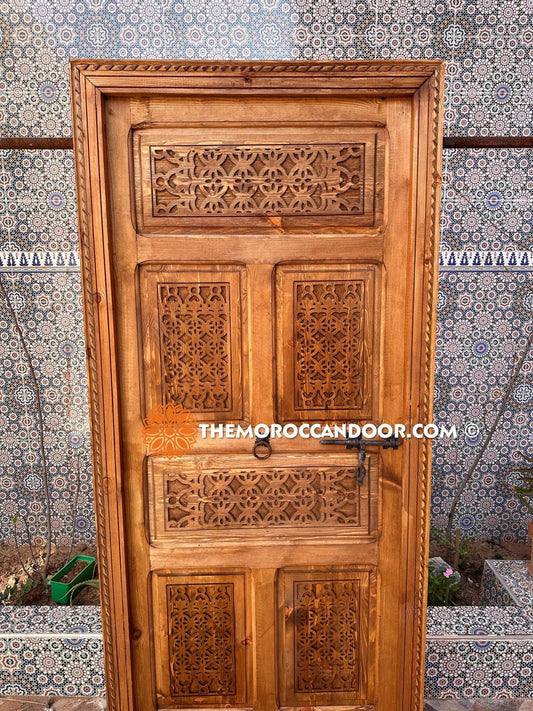 Hand Carved Wood Door