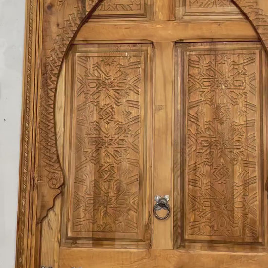 WOODEN MOROCCAN CARvED DOOR | Interior exterior door  | Wall deco